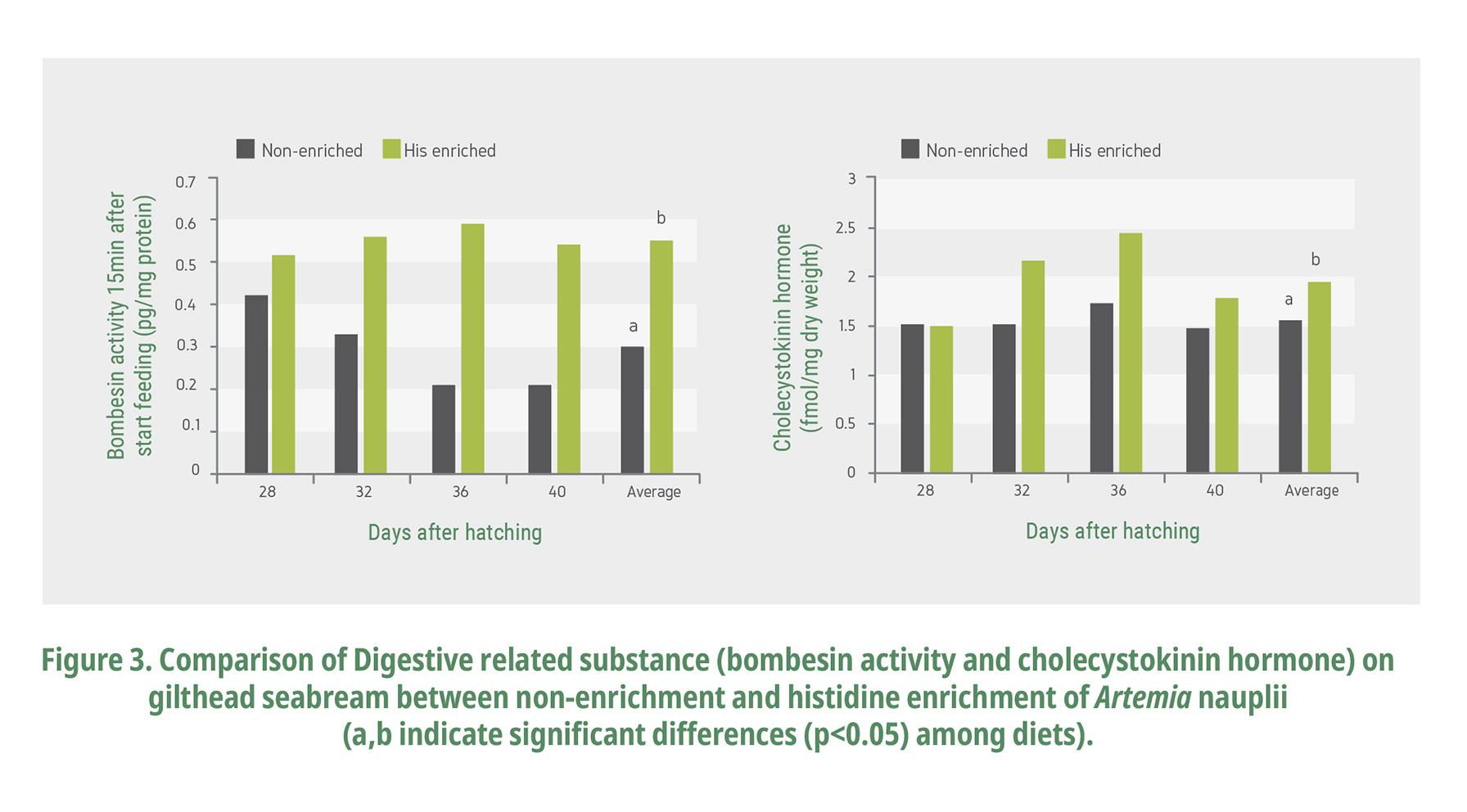 Bombesin activity and cholecystokinin hormone