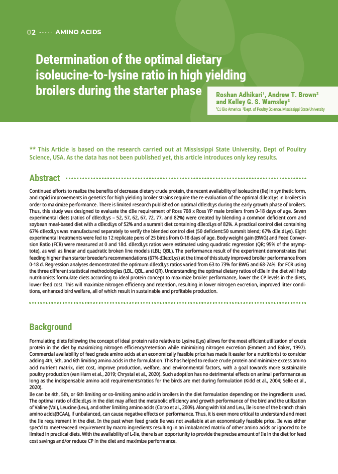 Determination of the optimal dietary