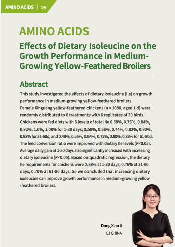 Effects of dietary isoleucine