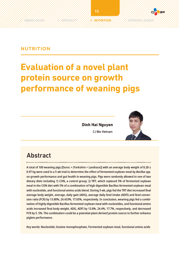 Evaluation of a novel plant protein