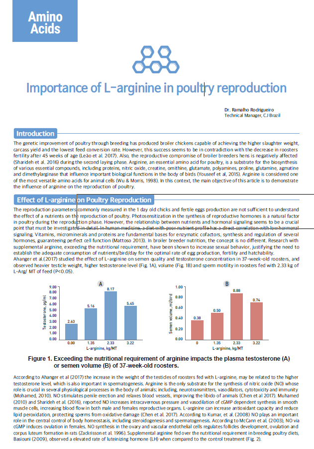 Importance of L-arginine in poultry reproduction