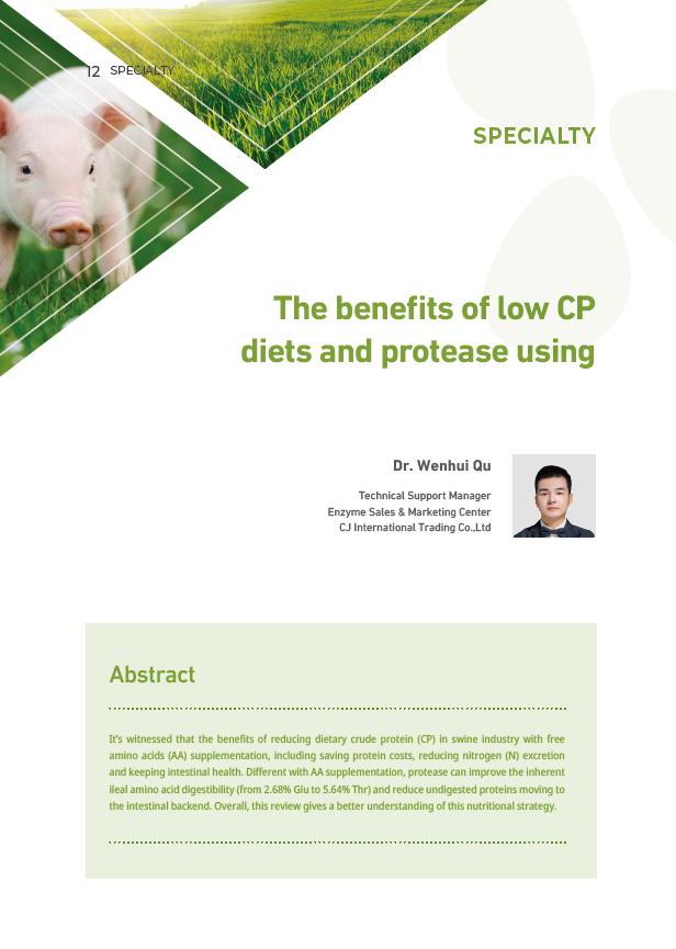 Low CP diets and protease use