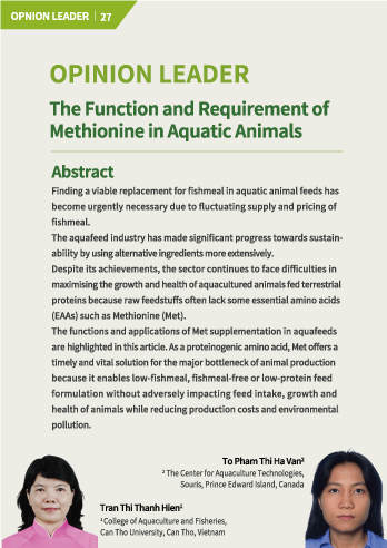 Methionine in Aquatic Animals