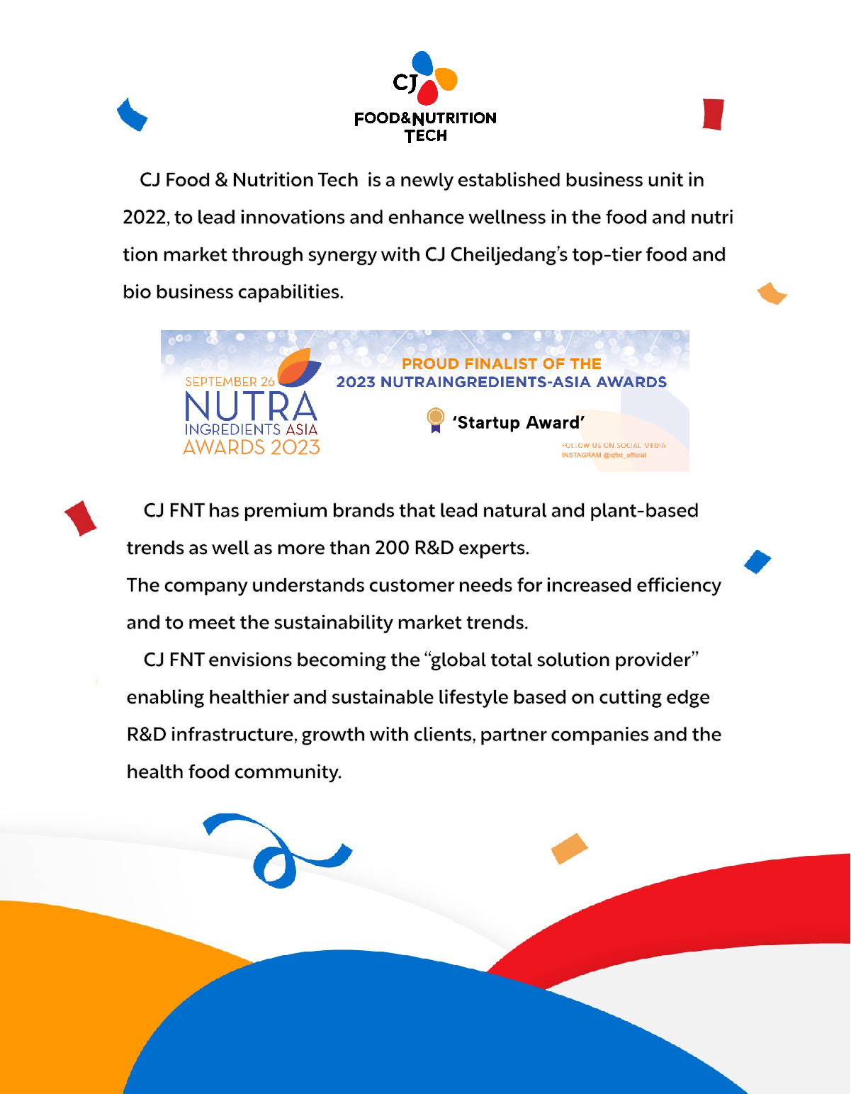 NUTRA INGREDIENTS ASIA AWARDS 2023