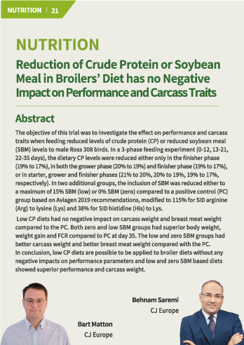 Reduction of crude protein