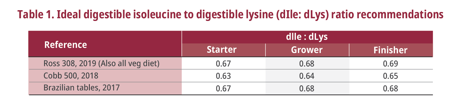 Requirements of L-isoleucine
