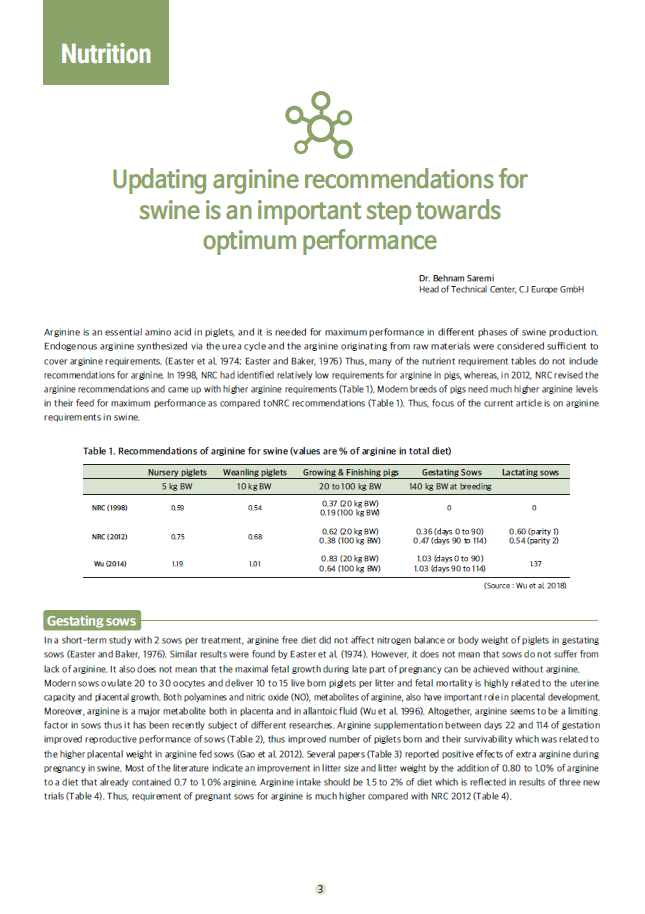 Updating arginine