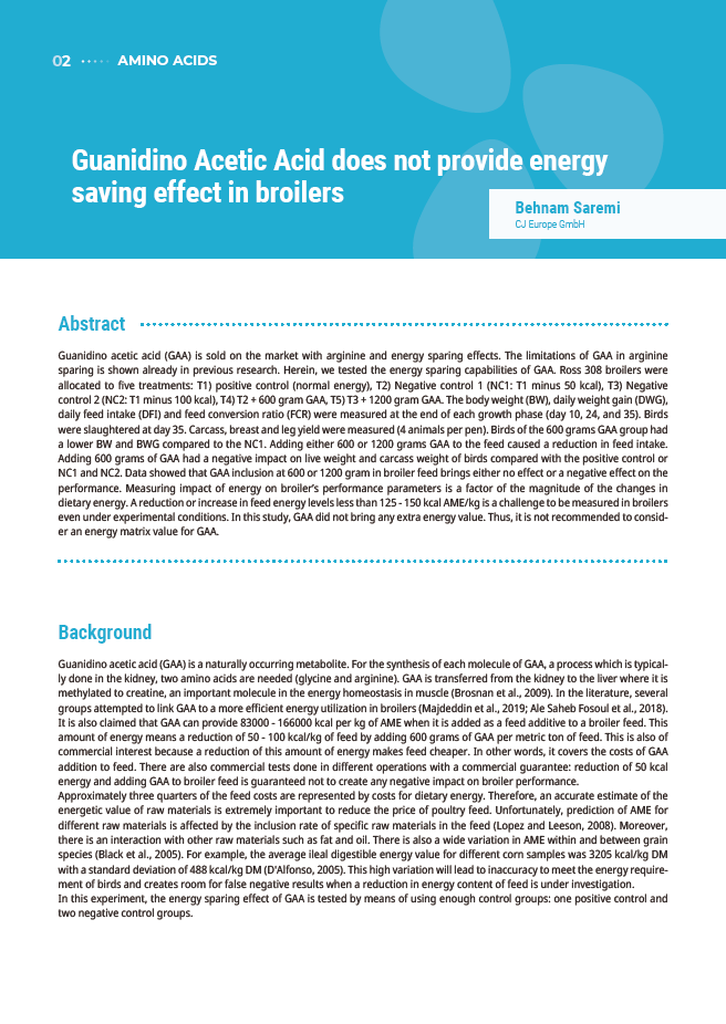 energy saving effect in broilers