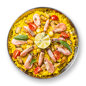 Seafood paella