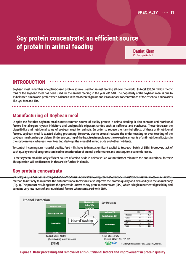 protein in animal feeding